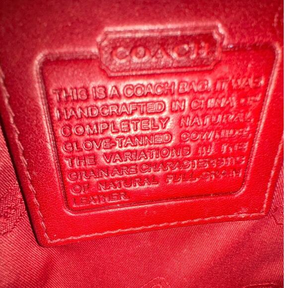 Coach Red Leather Dome Wristlet / Cosmetic Bag - Picture 9 of 9